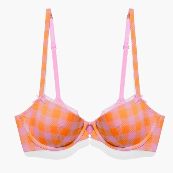 Savage X Fenty Gingham Remix Unlined Plunge Bra - Size 36B - Picture 1 of 7